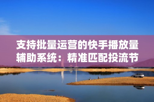 支持批量运营的快手播放量辅助系统：精准匹配投流节奏，提升ROI表现