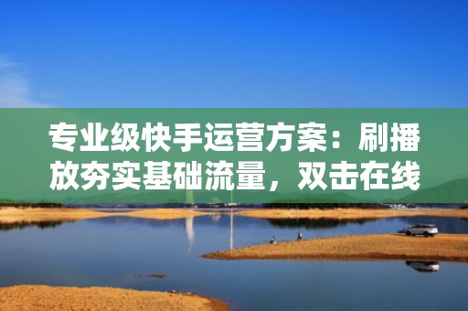 专业级快手运营方案:刷播放夯实基础流量,双击在线强化用户粘性,驱动账号长效增长