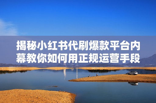 揭秘小红书代刷爆款平台内幕教你如何用正规运营手段快速打造百万点赞笔记