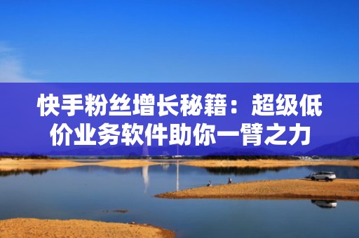 快手粉丝增长秘籍：超级低价业务软件助你一臂之力