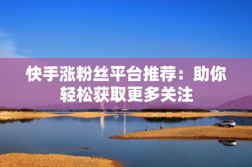 快手涨粉丝平台推荐：助你轻松获取更多关注