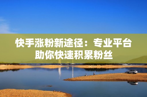 快手涨粉新途径：专业平台助你快速积累粉丝