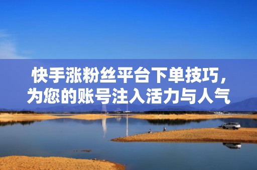 快手涨粉丝平台下单技巧，为您的账号注入活力与人气