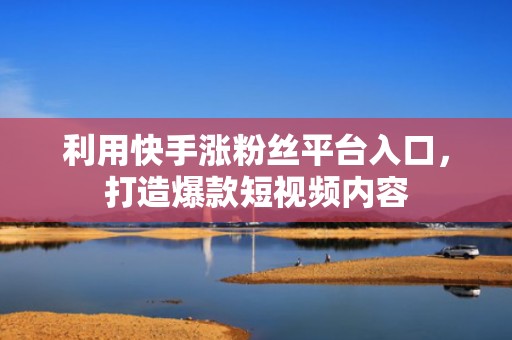 利用快手涨粉丝平台入口，打造爆款短视频内容