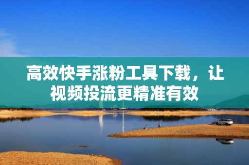 高效快手涨粉工具下载，让视频投流更精准有效