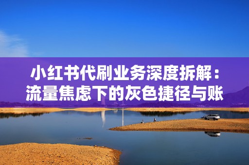 小红书代刷业务深度拆解：流量焦虑下的灰色捷径与账号长期风险