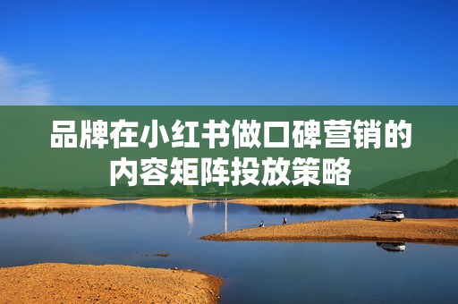 品牌在小红书做口碑营销的内容矩阵投放策略