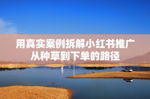 用真实案例拆解小红书推广从种草到下单的路径