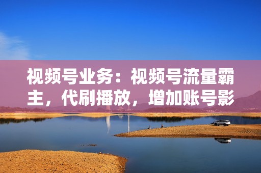 视频号业务：视频号流量霸主，代刷播放，增加账号影响力