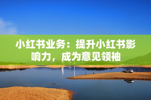 小红书业务：提升小红书影响力，成为意见领袖