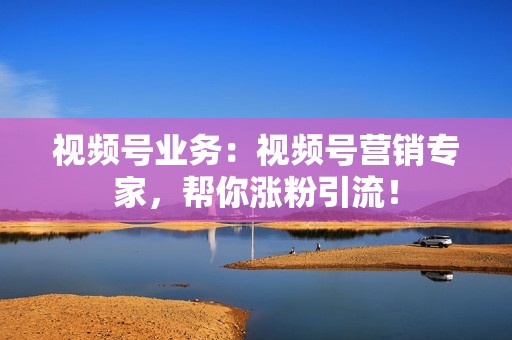 视频号业务：视频号营销专家，帮你涨粉引流！