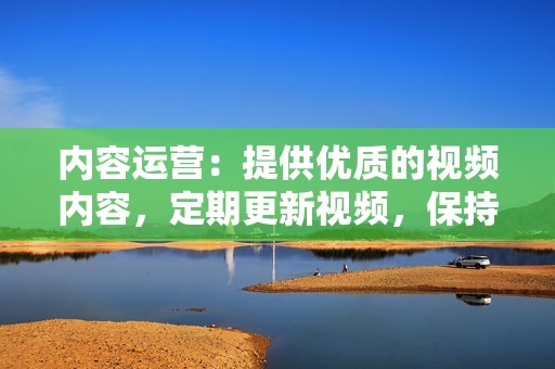 内容运营：提供优质的视频内容，定期更新视频，保持视频号活跃度。