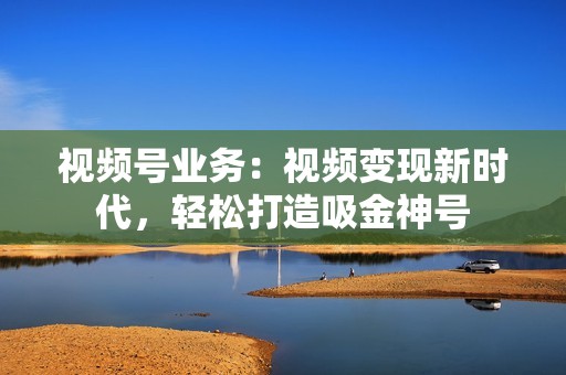 视频号业务：视频变现新时代，轻松打造吸金神号