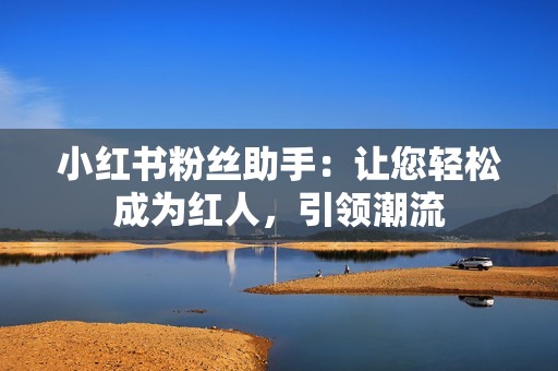 小红书粉丝助手：让您轻松成为红人，引领潮流