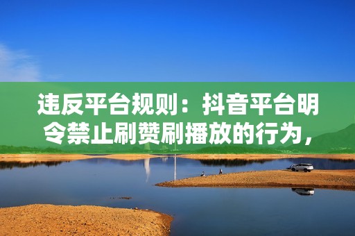 违反平台规则：抖音平台明令禁止刷赞刷播放的行为，一旦被检测到，用户的账号可能会被封禁。