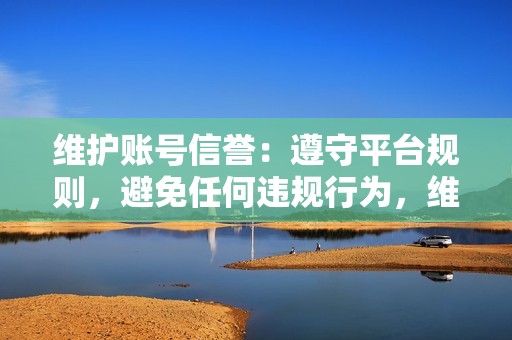 维护账号信誉：遵守平台规则，避免任何违规行为，维护好账号的信誉和质量。