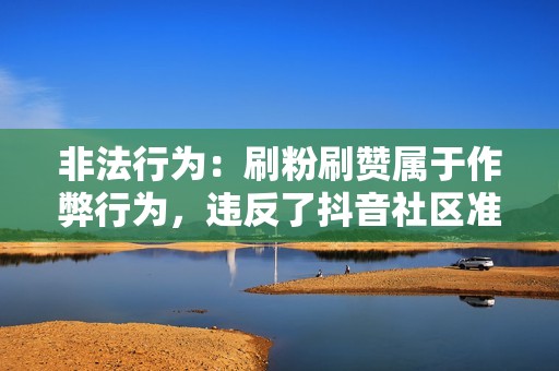 非法行为：刷粉刷赞属于作弊行为，违反了抖音社区准则。参与此类行为不仅违法，还可能损害平台的公平性和真实性。